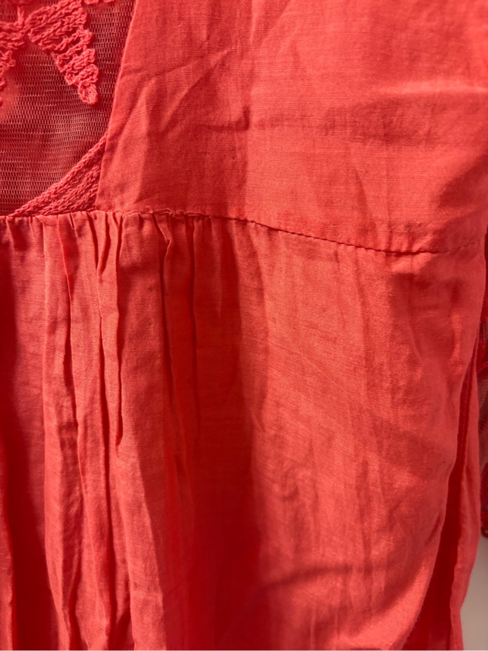 Monoreno coral boho peasant tunic top/dress (Small) Pre ❤️ PTP 17/L 30 - Picture 9 of 9